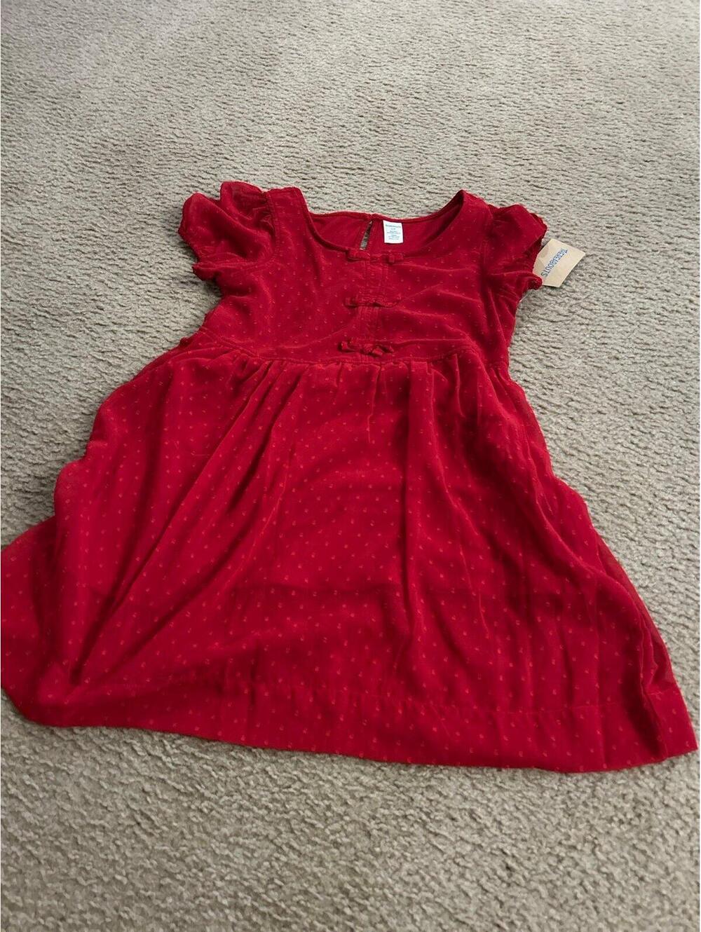 C359 girl dress red large size 14 red cute bows